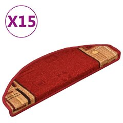 vidaXL isekleepuv trepivaip 15 tk, punane, 65x21x4 cm цена и информация | Коврики | kaup24.ee