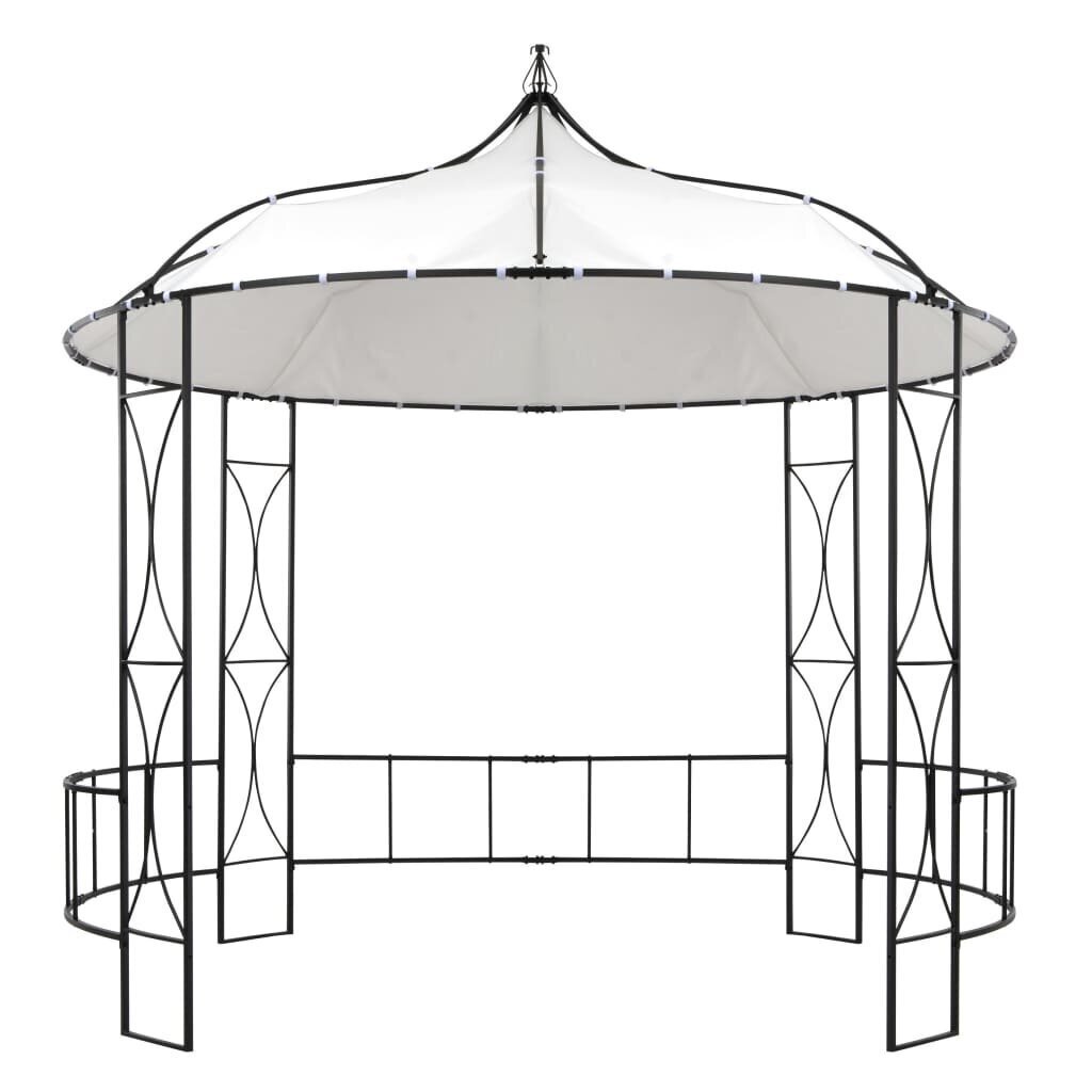 vidaXL varikatus 300 x 290 cm, valge, ümmargune цена и информация | Varikatused ja aiapaviljonid | kaup24.ee