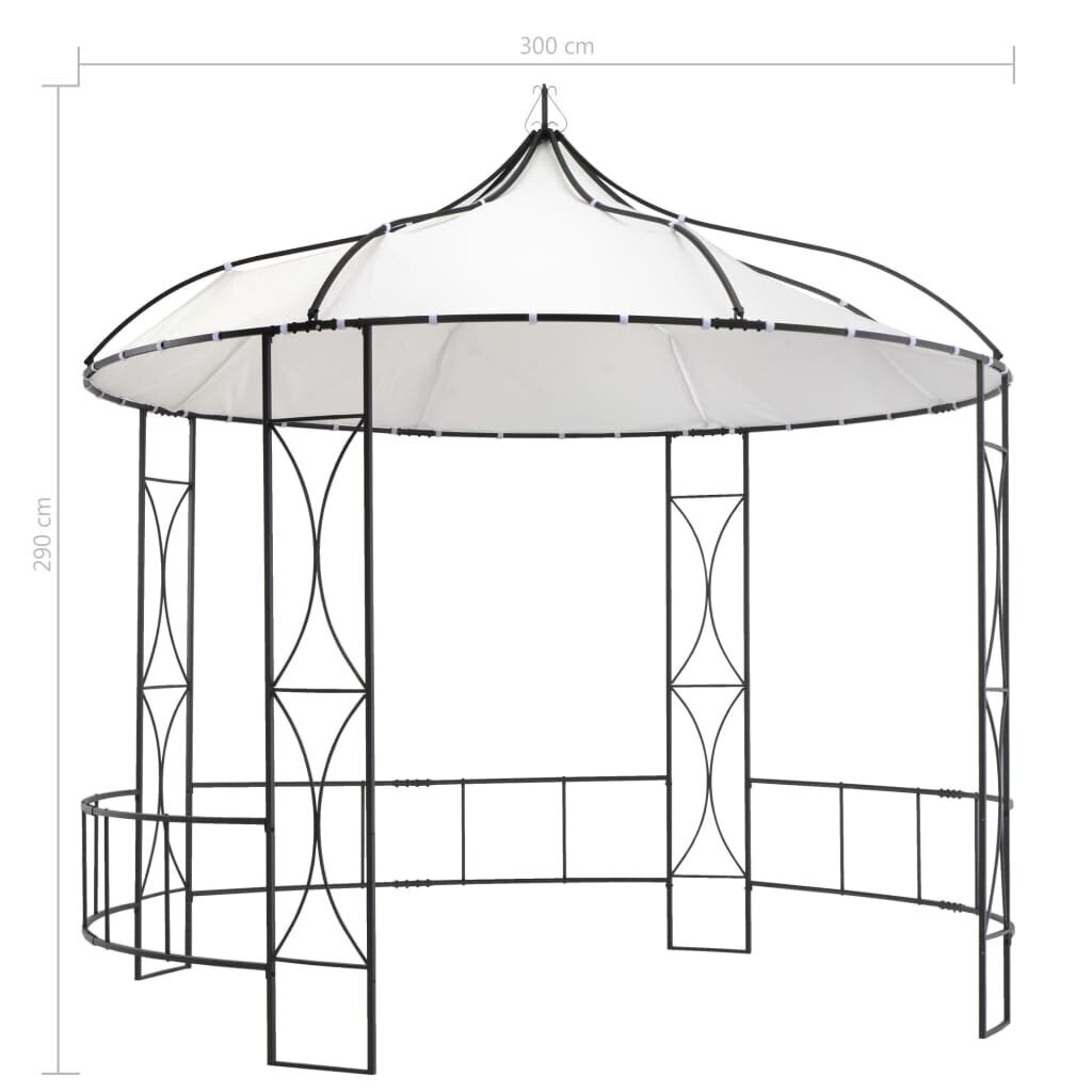 vidaXL varikatus 300 x 290 cm, valge, ümmargune цена и информация | Varikatused ja aiapaviljonid | kaup24.ee