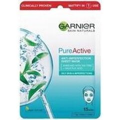 Leht-näomask ebatäiuslikule nahale Garnier Pure Active, 1 tk hind ja info | Näomaskid, silmamaskid | kaup24.ee
