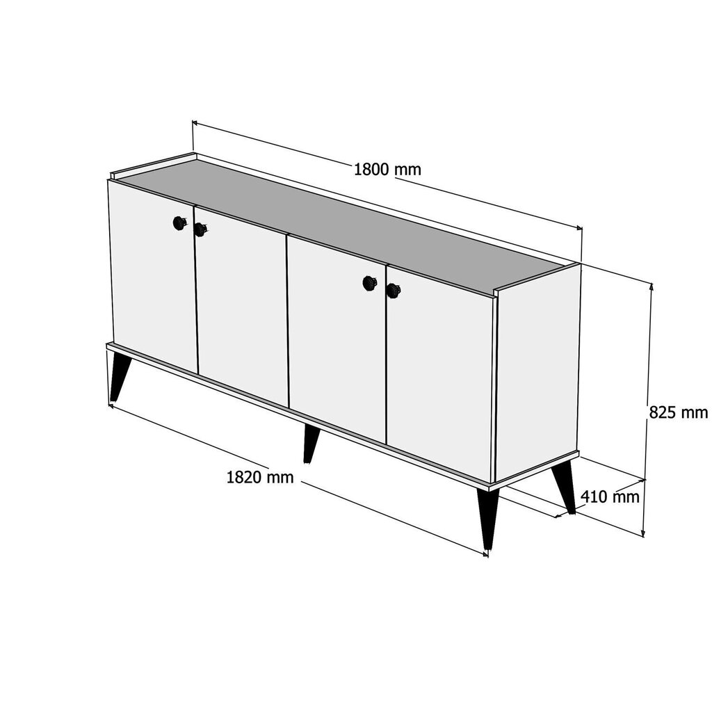 Kummut Kalune Design 566, 182 cm, tumepruun hind ja info | Kummutid | kaup24.ee