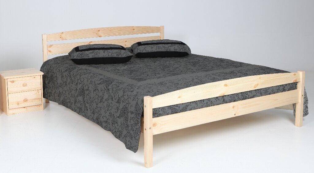 Männipuidust voodi Magnus 5500, 90x200 cm, nat.lakk hind ja info | Voodid | kaup24.ee