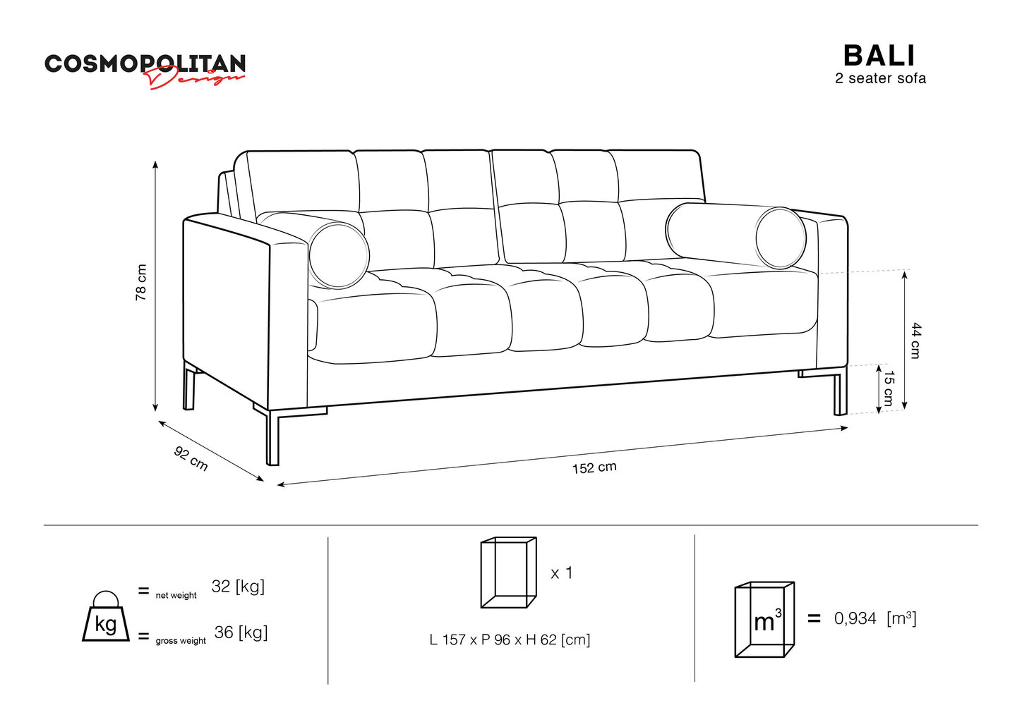 Kahekohaline diivan Cosmopolitan Design Bali, punane/kuldne hind ja info | Diivanid ja diivanvoodid | kaup24.ee