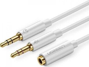 UGREEN AV141 3.5mm Female to 2 male audio cable (white) цена и информация | Кабели и провода | kaup24.ee