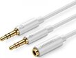 UGREEN AV141 3.5mm Female to 2 male audio cable (white) hind ja info | Kaablid ja juhtmed | kaup24.ee