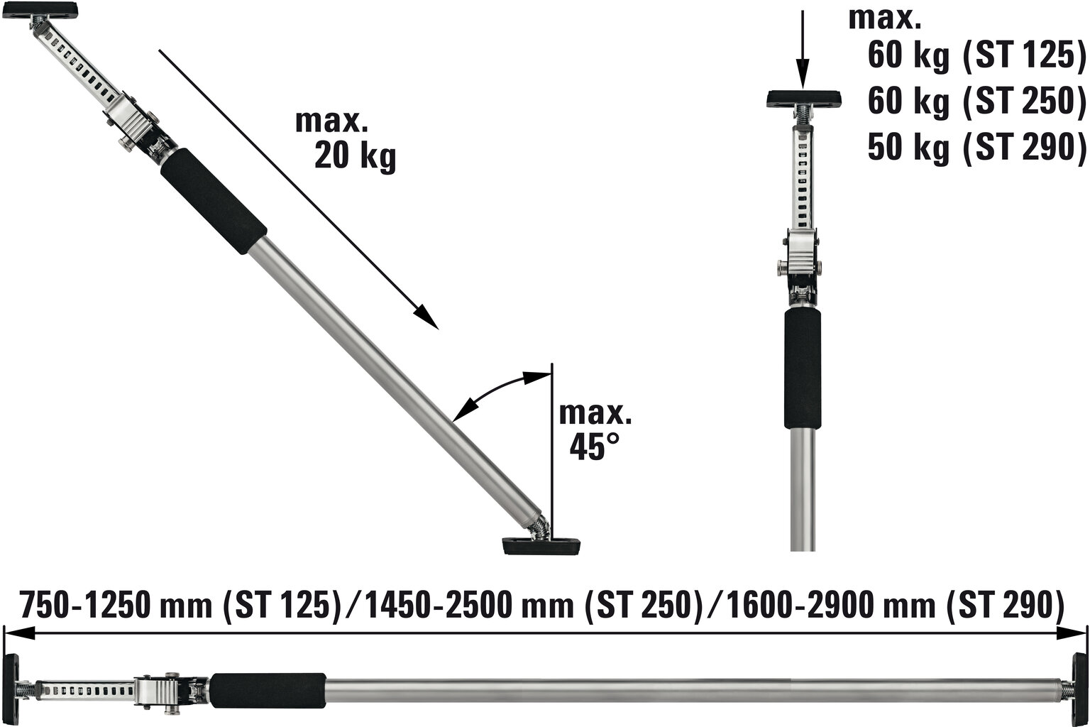 Teleskooppaigalduse tugi Bessey ST 2500 hind ja info | Käsitööriistad | kaup24.ee