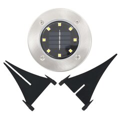 vidaXL päikesepatareidega maapinnavalgustid, 8 tk LED-tuled, valge цена и информация | Уличное освещение | kaup24.ee