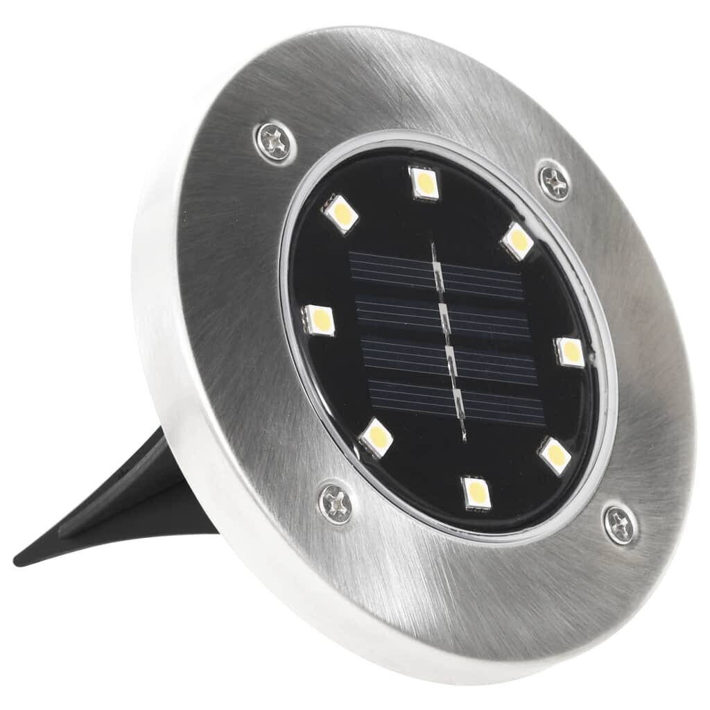 vidaXL päikesepatareidega maapinnavalgustid, 8 tk LED-tuled, valge hind ja info | Aia- ja õuevalgustid | kaup24.ee