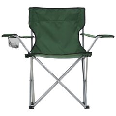 vidaXL matkalaua ja -toolide komplekt, 3 tk, roheline hind ja info | Matkamööbel | kaup24.ee