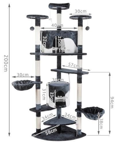 Kraapimispost - maja Kitty, 200 cm hind ja info | Kraapimispuud | kaup24.ee