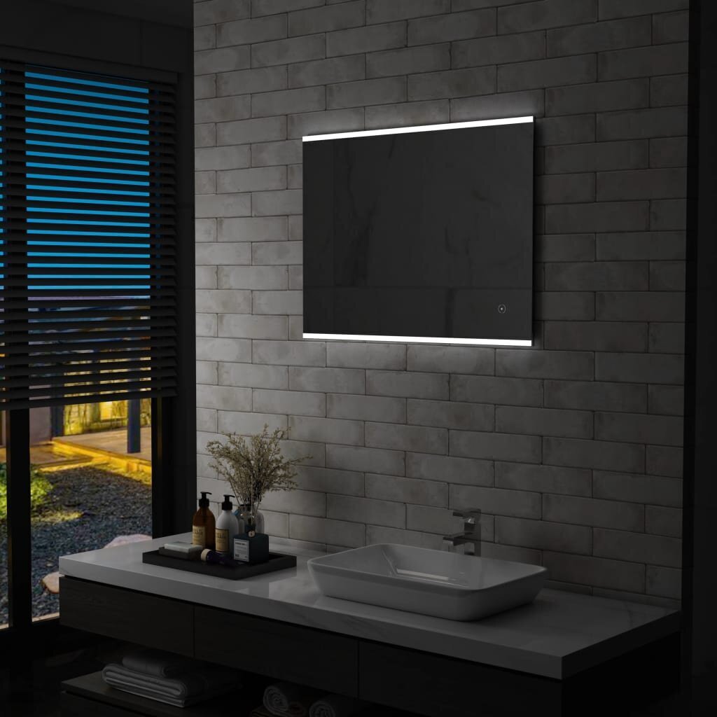 vidaXL vannitoa LED-seinapeegel puutetundliku anduriga 80 x 60 cm hind ja info | Peeglid | kaup24.ee