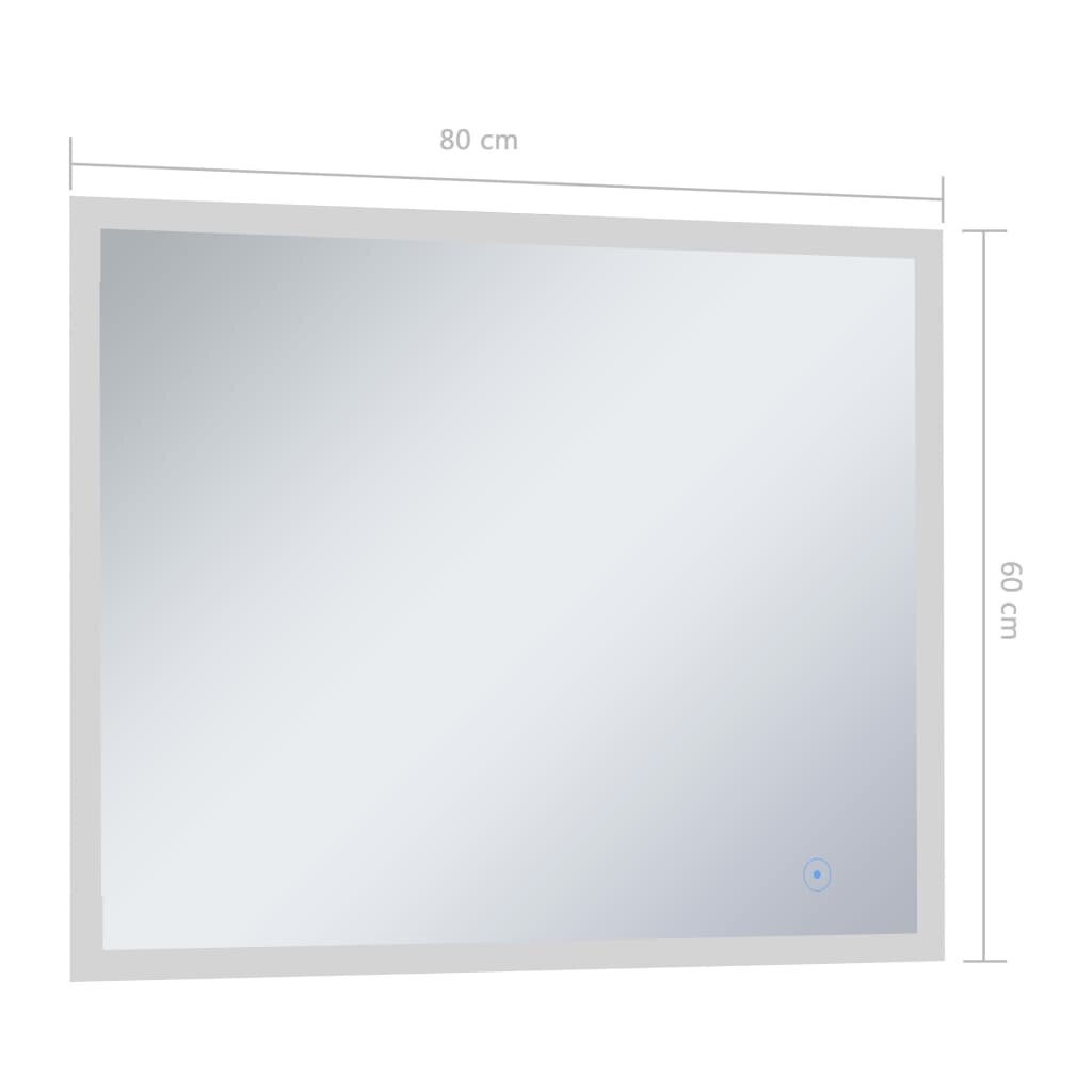 vidaXL vannitoa LED-seinapeegel puutetundliku anduriga 80 x 60 cm hind ja info | Peeglid | kaup24.ee