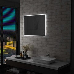 Настенное зеркало в ванную со светодиодной подсветкой, 80х60см, цена и информация | Зеркальца | kaup24.ee