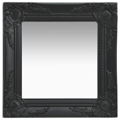vidaXL barokkstiilis seinapeegel 40 x 40 cm, must цена и информация | Подвесные зеркала | kaup24.ee