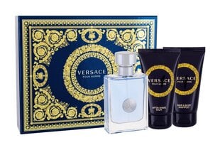 Набор Versace Pour Homme: EDT для мужчин 50мл + гель для душа 50 мл + бальзам после бритья 50 мл цена и информация | Мужские духи | kaup24.ee