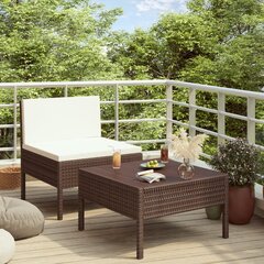 Комплект садовой мебели из 7 частей, полиротанг, коричневый цвет цена и информация | Комплекты уличной мебели | kaup24.ee