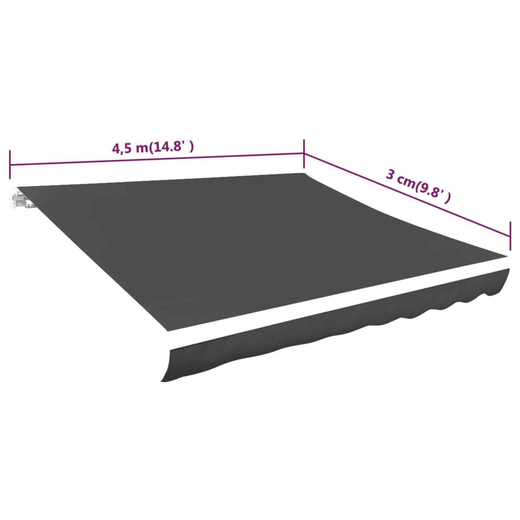 vidaXL varikatuse riie, antratsiit, 450 x 300 cm hind ja info | Päikesevarjud, markiisid ja alused | kaup24.ee