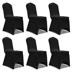 Чехлы на стулья, 6 шт., черные цена и информация | Чехлы для мебели | kaup24.ee