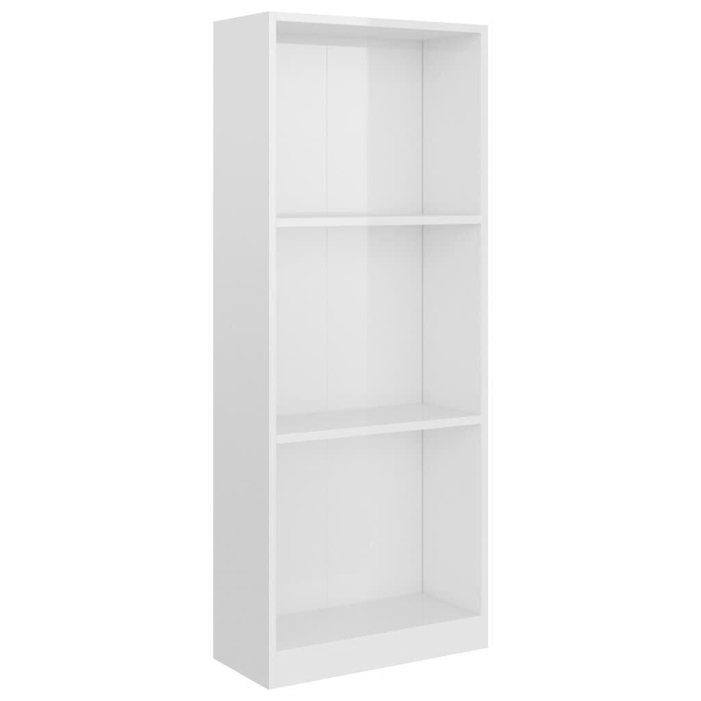 vidaXL 3-korruseline raamaturiiul valge 40x24x108 cm puitlaastplaat hind ja info | Riiulid | kaup24.ee