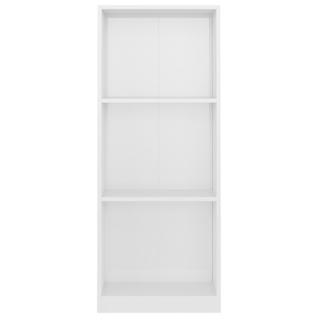 vidaXL 3-korruseline raamaturiiul valge 40x24x108 cm puitlaastplaat hind ja info | Riiulid | kaup24.ee