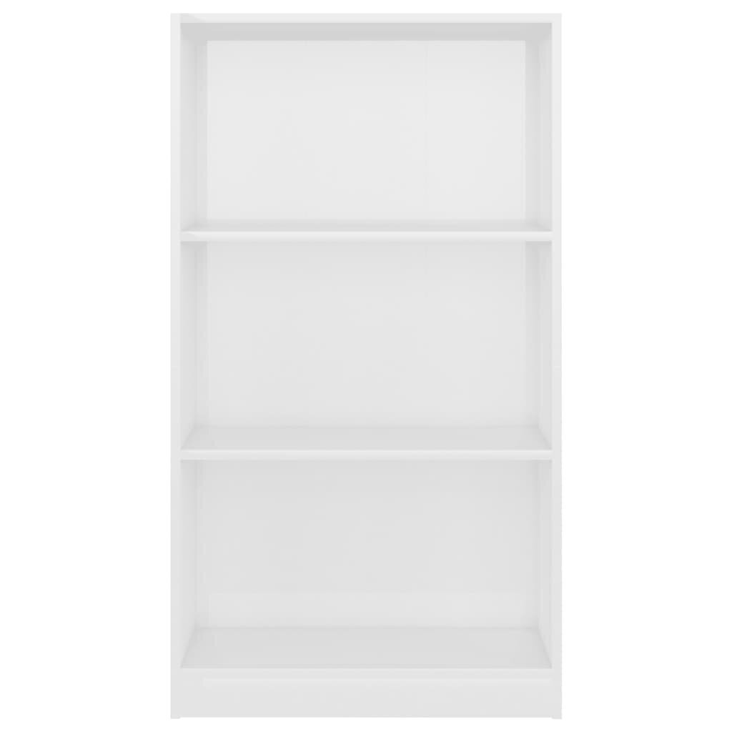 vidaXL 3-korruseline raamaturiiul valge 60x24x108 cm puitlaastplaat hind ja info | Riiulid | kaup24.ee