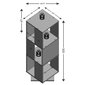 FMD pööratav dokumendikapp, avatud 34 x 34 x 108 cm, betoonhall hind ja info | Elutoa väikesed kapid | kaup24.ee