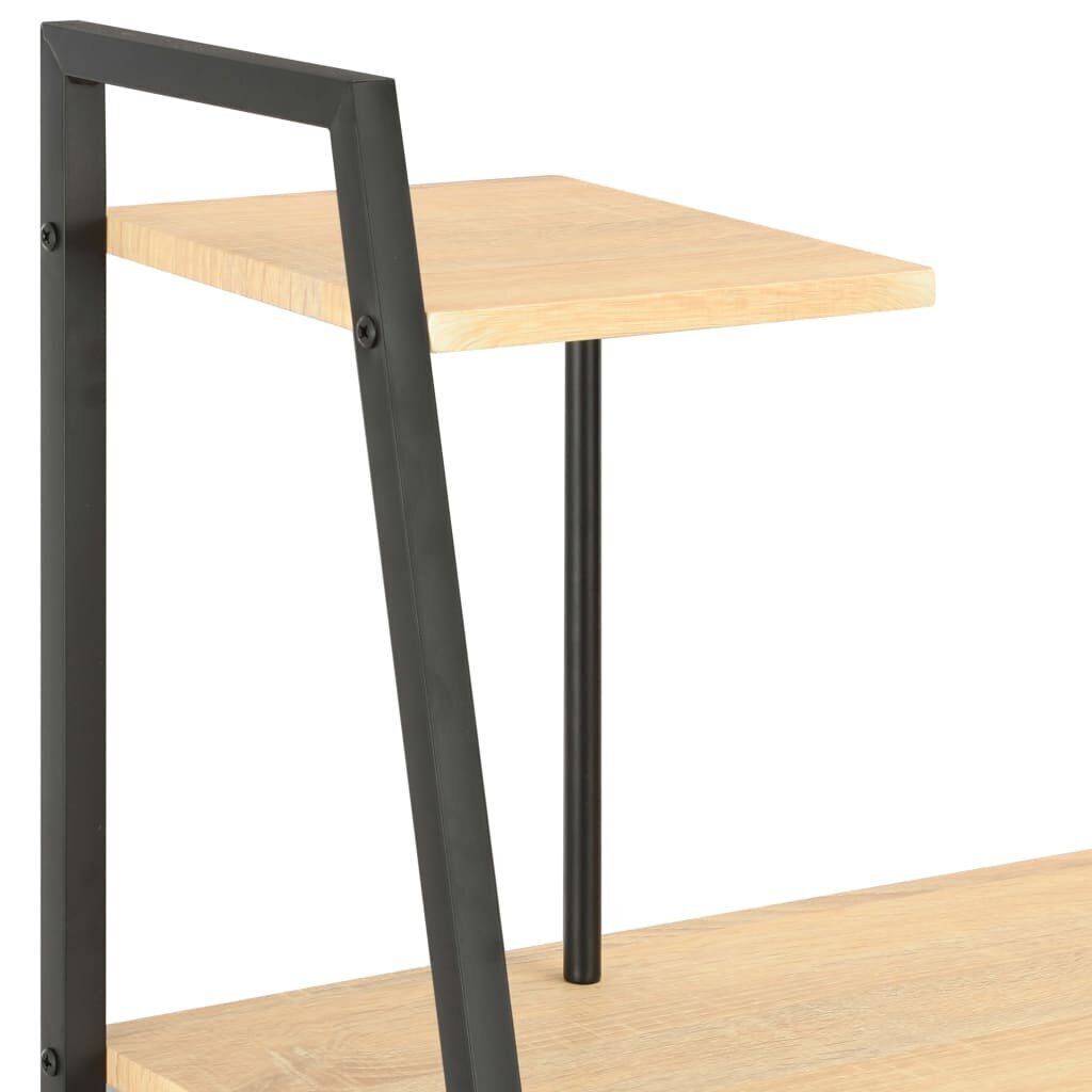vidaXL laud riiuliga, must ja tammevärvi, 102 x 50 x 117 cm hind ja info | Arvutilauad, kirjutuslauad | kaup24.ee