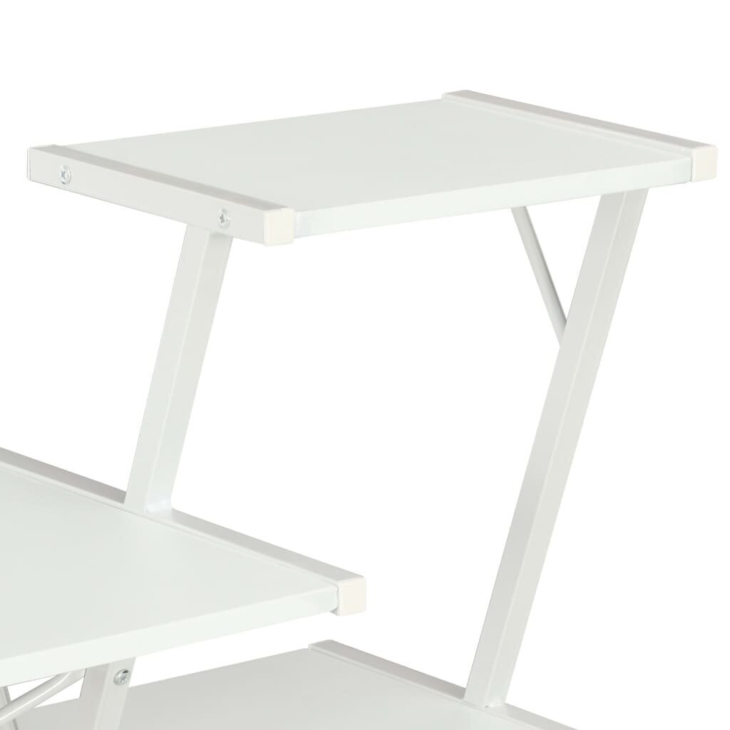 vidaXL kirjutuslaud riiuliga, valge, 116 x 50 x 93 cm hind ja info | Arvutilauad, kirjutuslauad | kaup24.ee