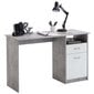 FMD kirjutuslaud 1 sahtliga, 123 x 50 x 76,5 cm, betoonhall ja valge hind ja info | Arvutilauad, kirjutuslauad | kaup24.ee
