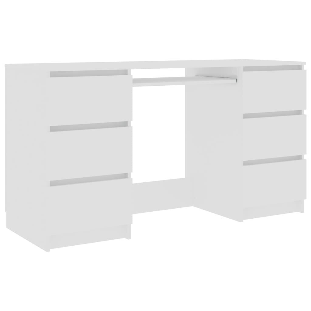 vidaXL kirjutuslaud, valge, 140 x 50 x 77 cm puitlaastplaat hind ja info | Arvutilauad, kirjutuslauad | kaup24.ee