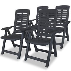 Откидные садовые стулья, 4 шт., серого цвета цена и информация | Садовые стулья, кресла, пуфы | kaup24.ee