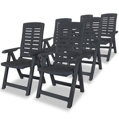 Откидные садовые стулья, 6 шт., серого цвета цена и информация | Садовые стулья, кресла, пуфы | kaup24.ee