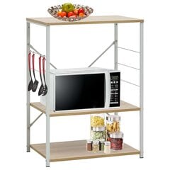 vidaXL mikrolaineahju kapp valge, tamm 60x39,6x79,5 cm puitlaastplaat цена и информация | Кухонные шкафчики | kaup24.ee