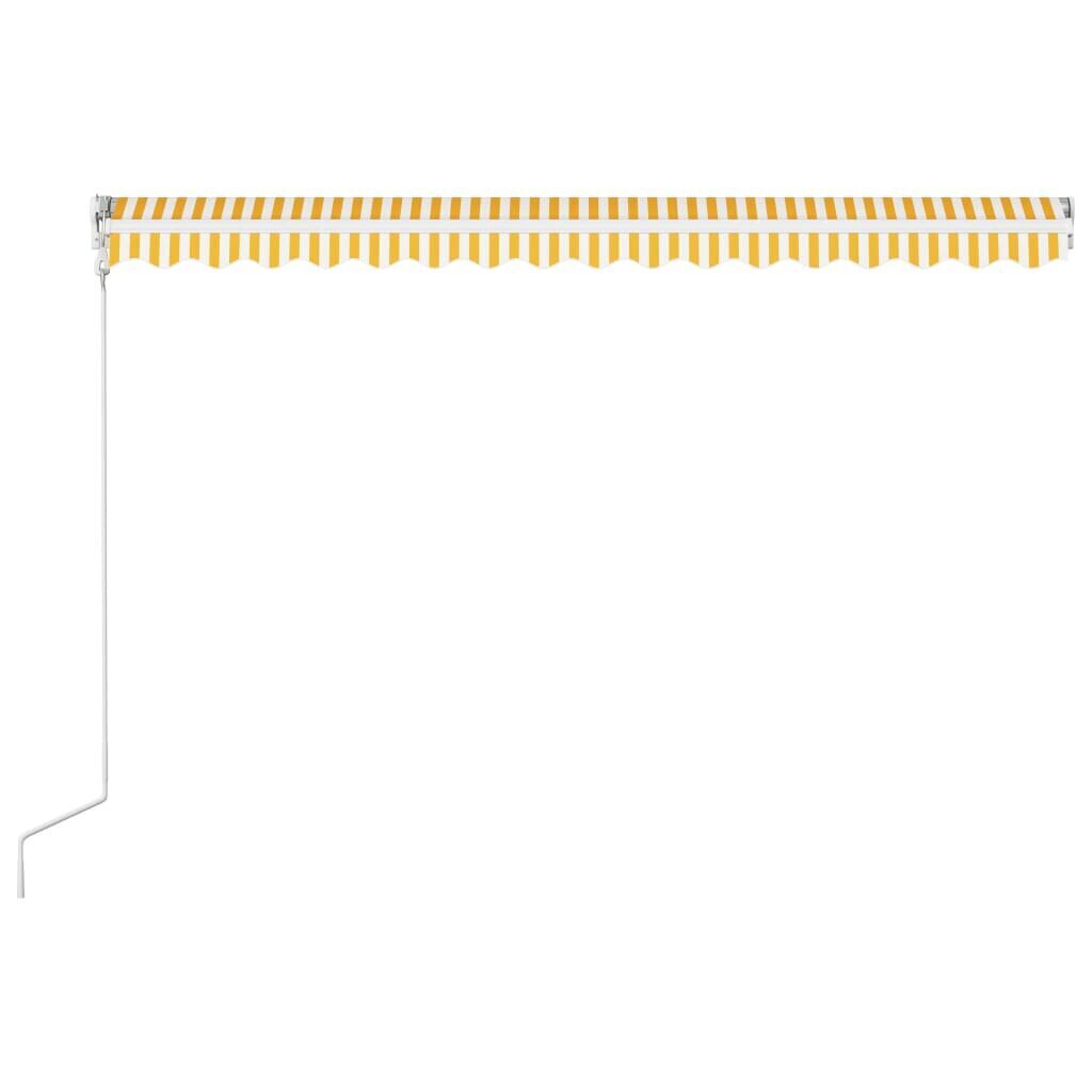 vidaXL automaatne varikatus, 400 x 300 cm, kollane ja valge цена и информация | Päikesevarjud, markiisid ja alused | kaup24.ee