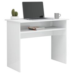 vidaXL kirjutuslaud, kõrgläikega, valge 90 x 50 x 74 cm puitlaastplaat hind ja info | Arvutilauad, kirjutuslauad | kaup24.ee