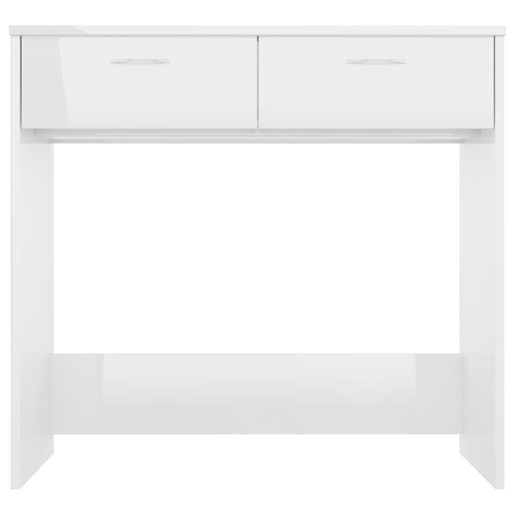 vidaXL kirjutuslaud, kõrgläikega valge, 80 x 40 x 75 cm puitlaastplaat hind ja info | Arvutilauad, kirjutuslauad | kaup24.ee