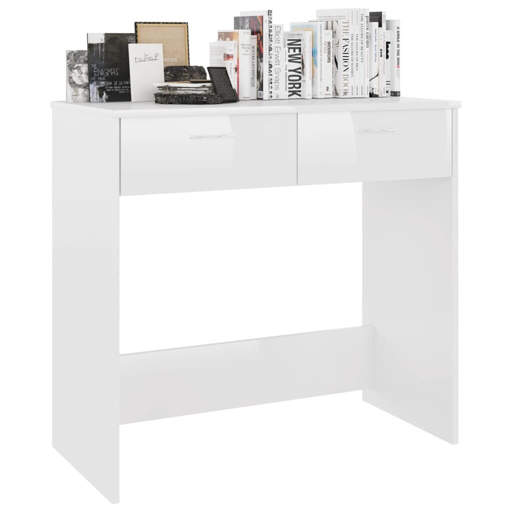 vidaXL kirjutuslaud, kõrgläikega valge, 80 x 40 x 75 cm puitlaastplaat цена и информация | Arvutilauad, kirjutuslauad | kaup24.ee