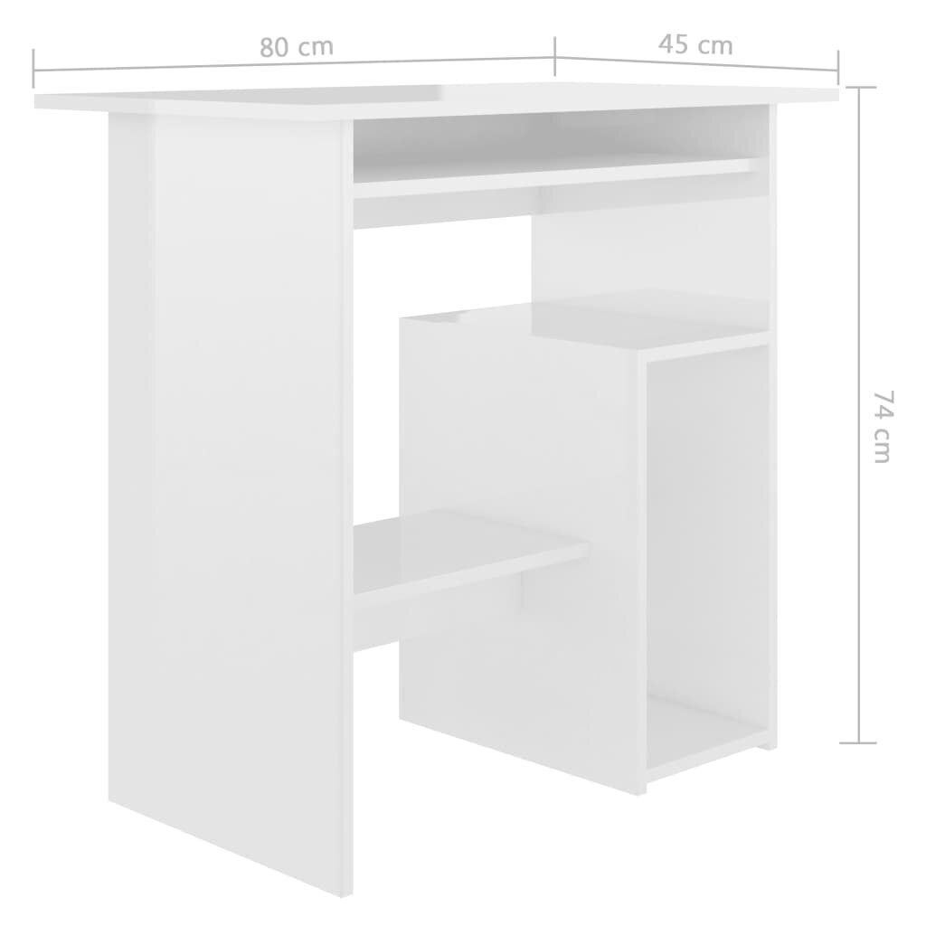 vidaXL kirjutuslaud, valge, 80 x 45 x 74 cm, puitlaastplaat цена и информация | Arvutilauad, kirjutuslauad | kaup24.ee