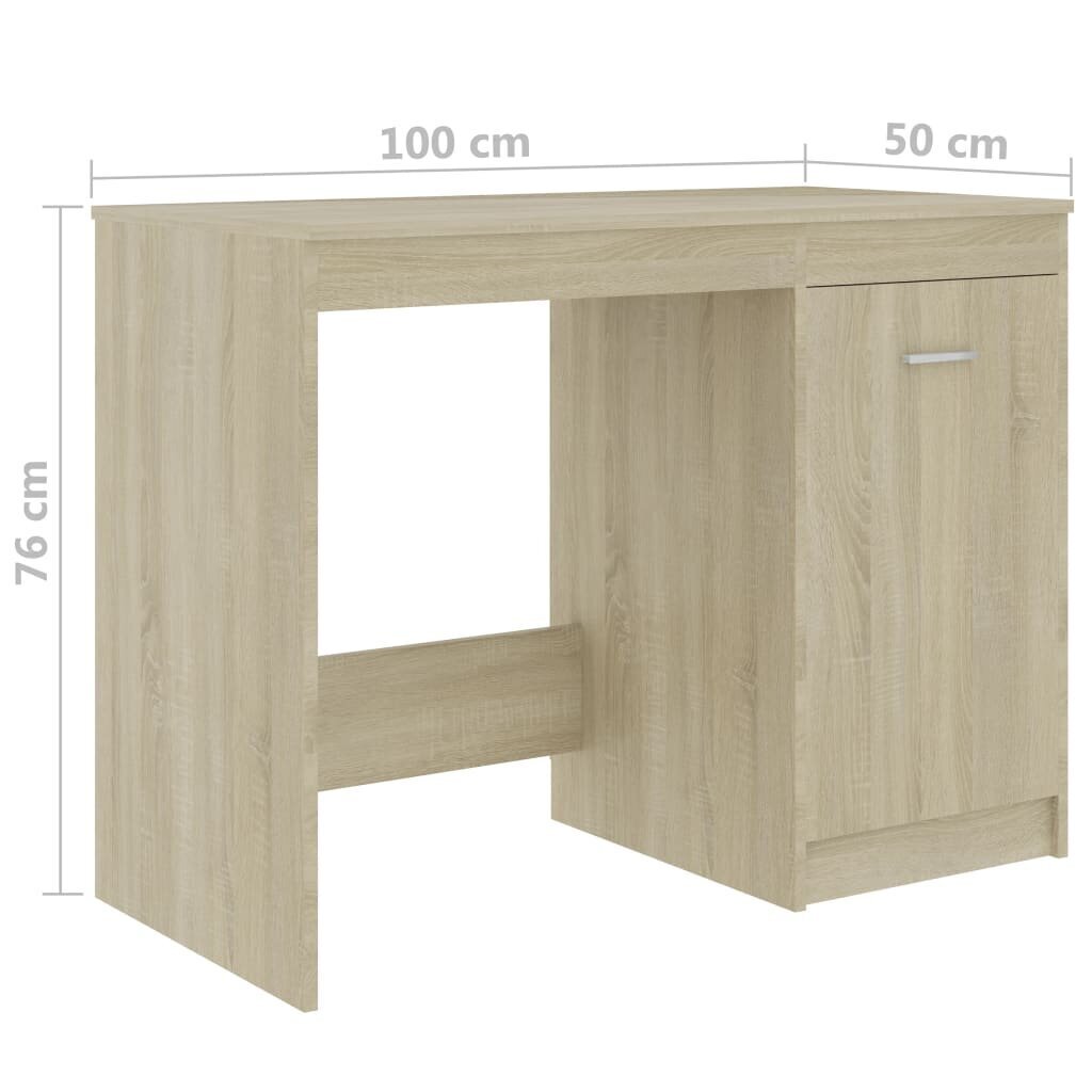 vidaXL kirjutuslaud Sonoma tamm 100 x 50 x 76 cm puitlaastplaat hind ja info | Arvutilauad, kirjutuslauad | kaup24.ee