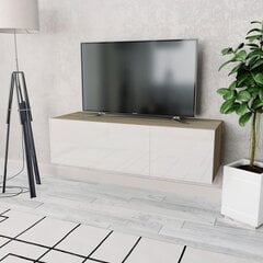 vidaXL telerikapp, puitlaastplaat, 120 x 40 x 34 cm, valge ja tamm цена и информация | Тумбы под телевизор | kaup24.ee