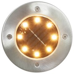vidaXL päikesepatareidega maapinnavalgustid, 8 tk LED-tuled, soe valge цена и информация | Уличное освещение | kaup24.ee