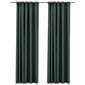 vidaXL pimendavad kardinad konksudega, 2 tk roheline 140 x 225 cm цена и информация | Kardinad | kaup24.ee