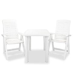 Комплект мебели для бистро, 3 предмета, белый цена и информация | Комплекты уличной мебели | kaup24.ee
