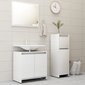 vidaXL 3-osaline vannitoamööbel, kõrgläikega, valge, puitlaastplaat hind ja info | Vannitoa komplektid | kaup24.ee