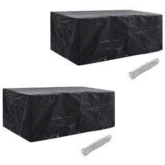 vidaXL aiamööblikatted 2 tk 8 inimesele polürotang 10 avaga 229x113 cm цена и информация | Подушки, наволочки, чехлы | kaup24.ee