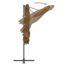 vidaXL konsooldisainiga päikesevari, teraspost, pruunikas, 250x250 cm hind ja info | Päikesevarjud, markiisid ja alused | kaup24.ee