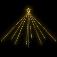 vidaXL LED-valguskettidega jõulupuu õue 400 LEDi, 2,5 m цена и информация | Новогодние елки | kaup24.ee