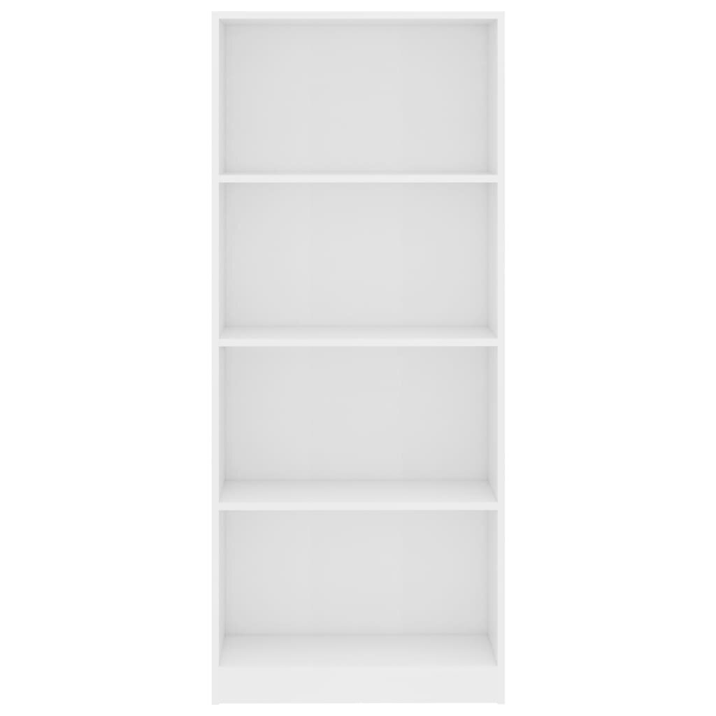 vidaXL 4-korruseline raamaturiiul valge 60x24x142 cm puitlaastplaat hind ja info | Riiulid | kaup24.ee