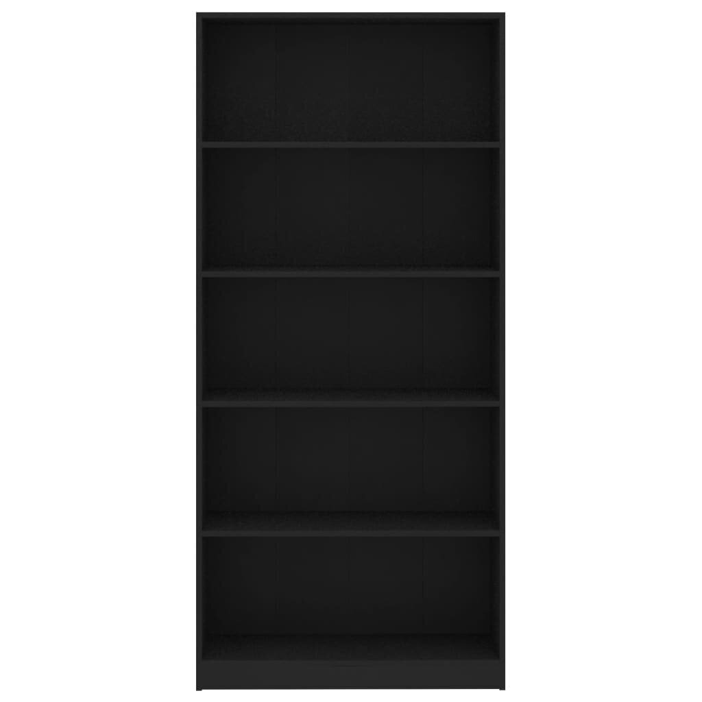 vidaXL 5-korruseline raamaturiiul must 80x24x175 cm, puitlaastplaat цена и информация | Riiulid | kaup24.ee