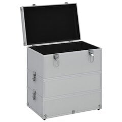 vidaXL jumestuskohver, 37 x 24 x 40 cm, hõbedane, alumiinium hind ja info | Meigikotid, lauapeeglid | kaup24.ee